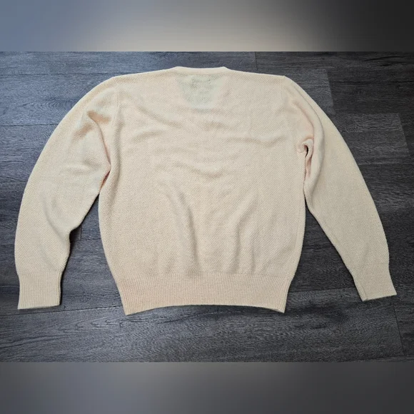Christian Dior Vintage Knit Sweater Butter Yellow Soft Preppy Men's Size Large